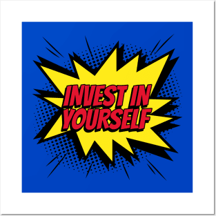 Invest in yourself comic kapow style artwork. Posters and Art